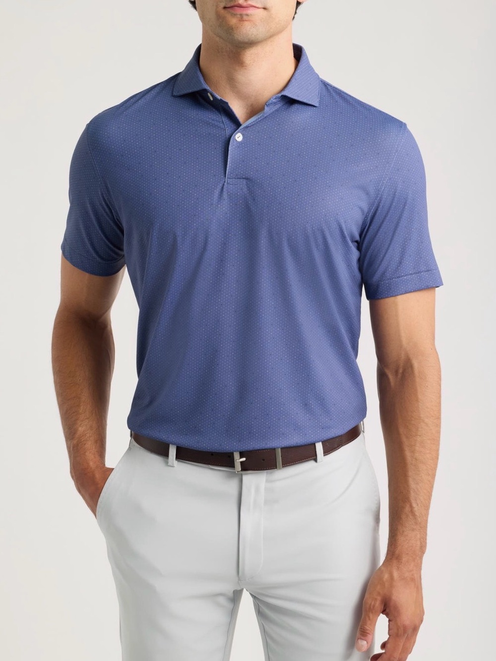 Tenuto Microprint Crown Crafted Performance Jersey Golf Polo